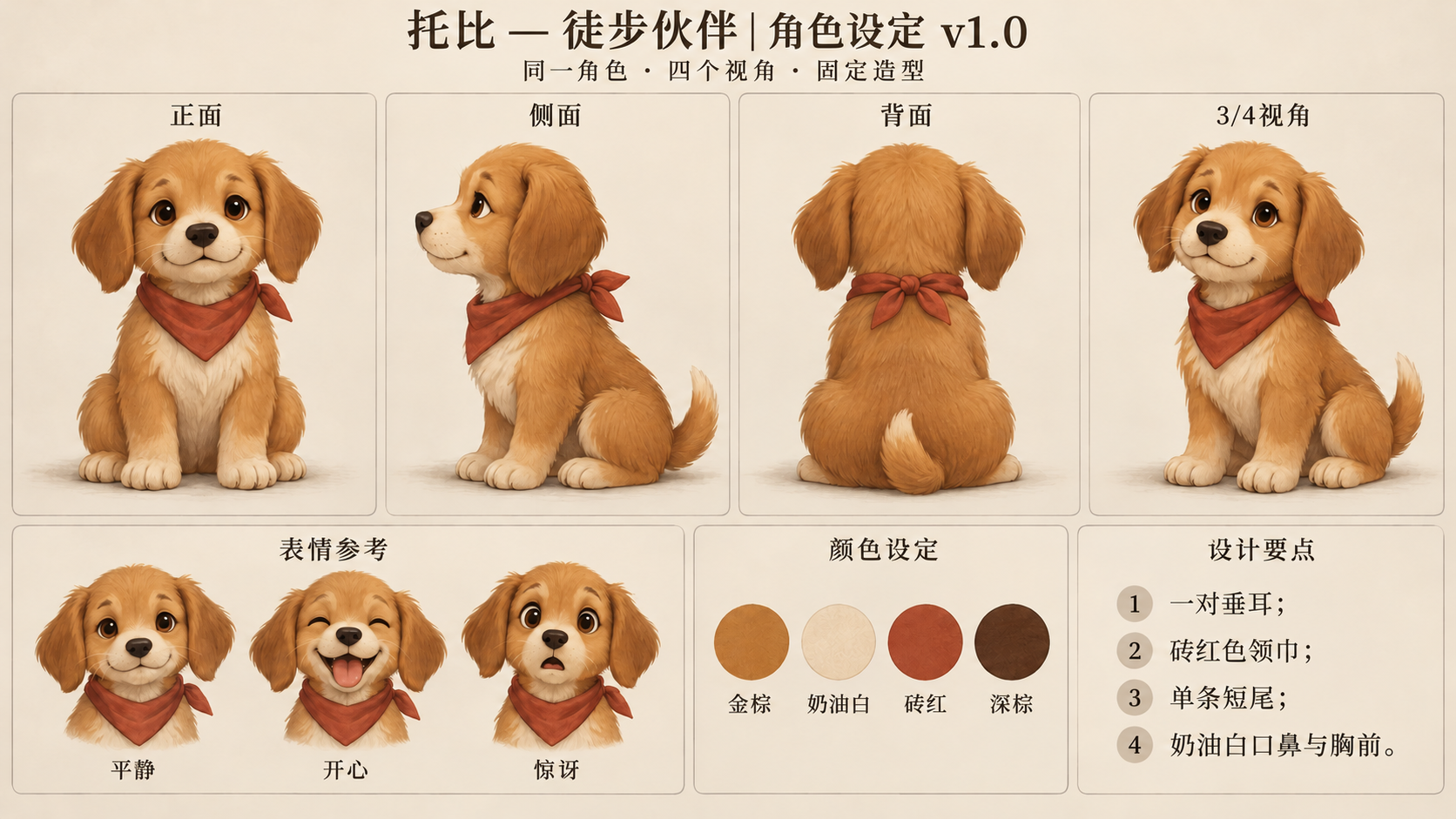 托比 — 徒步伙伴 — four views and expressions